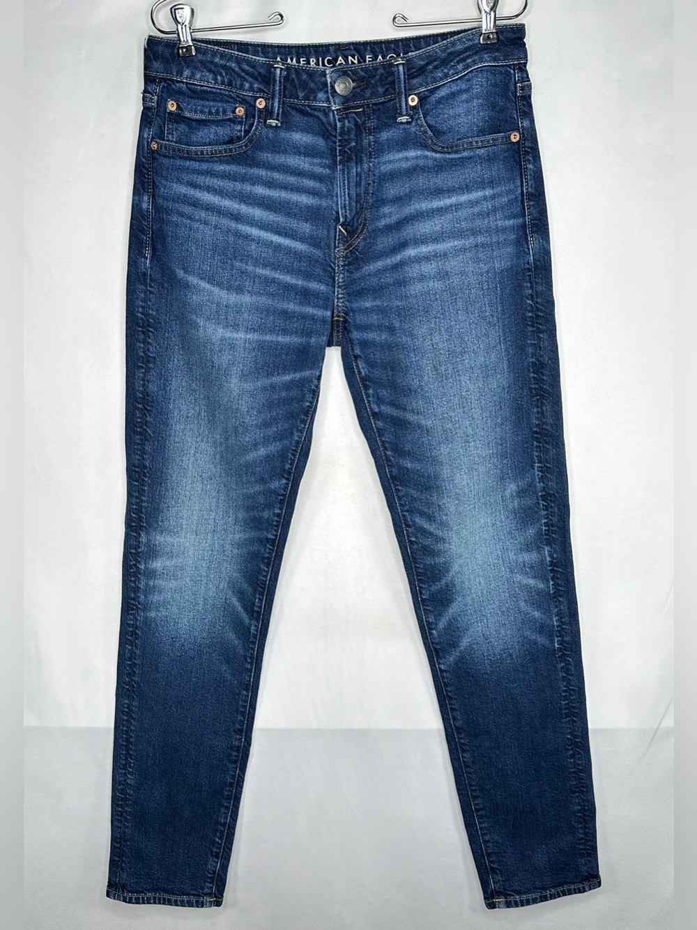 American Eagle Blue Jeans Slightly Distressed Flex Athletic Fit Sz 30/34